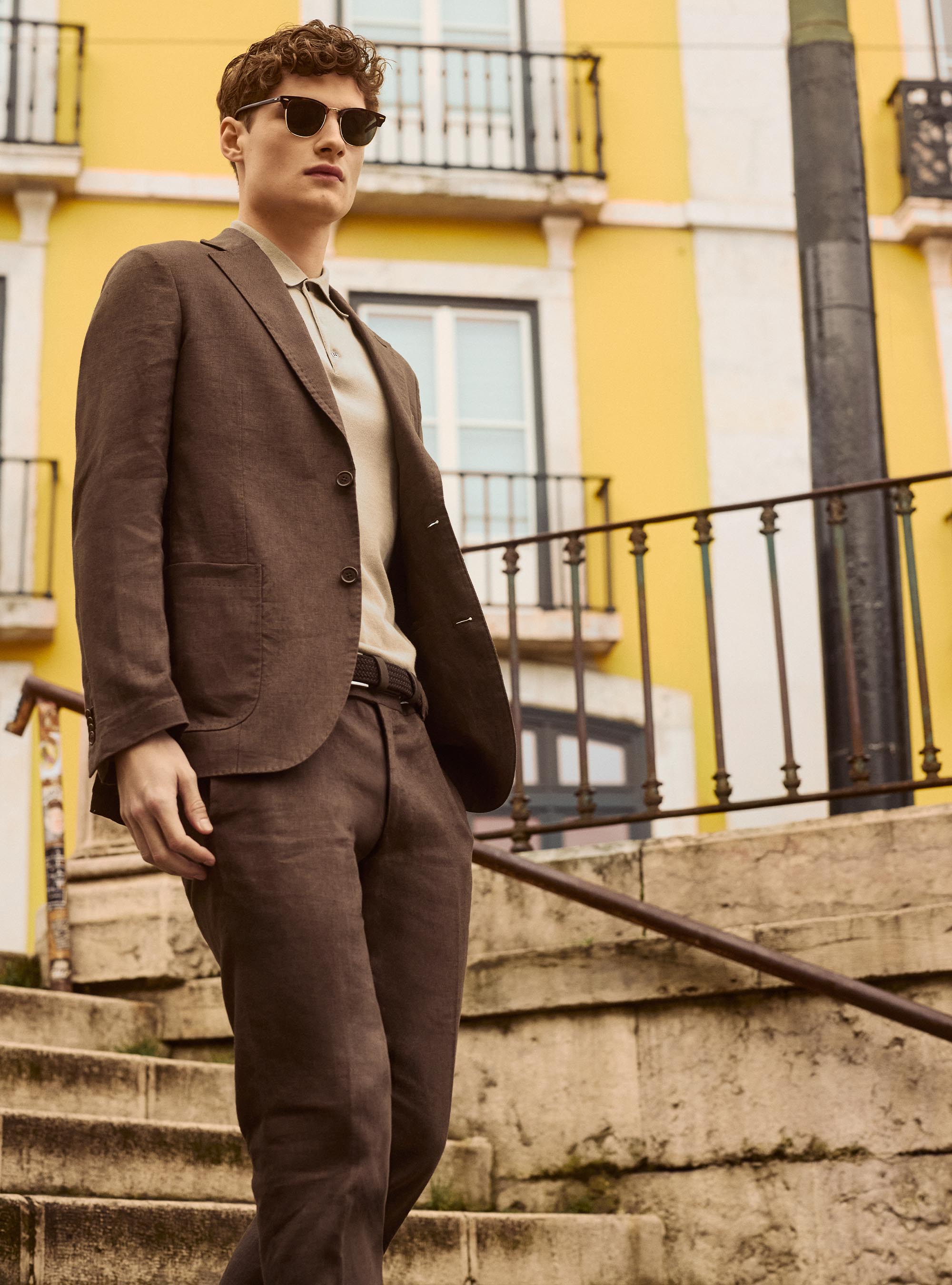 Lisbon 25 brown linen suit, 